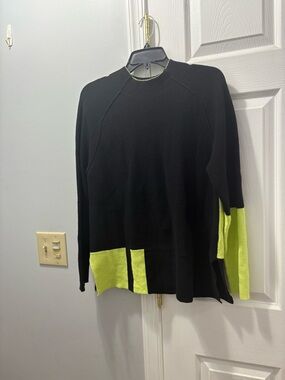 Zaket & Plover Black & Yellow Cashmere/Cotton Sweater Size Large